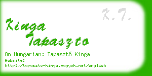 kinga tapaszto business card