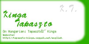 kinga tapaszto business card